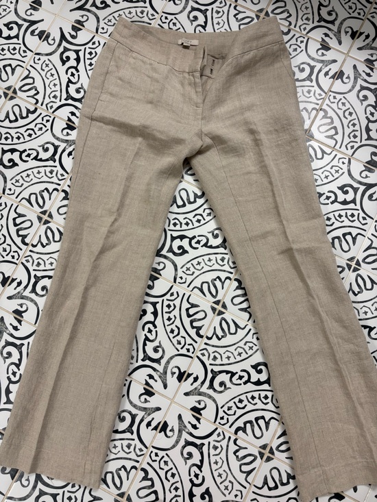 LOFT Pants - LOFT Petite Neutral 100% Linen Taupe Textured Pants